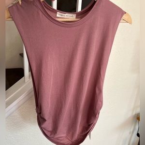 Hollywood Side Gathered Tank in Mauve